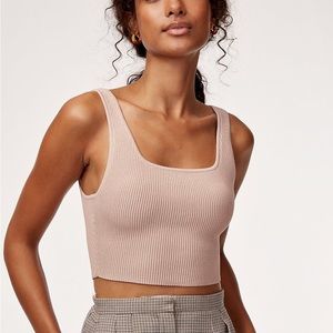 Sculpt Knit Squareneck Cropped Tank